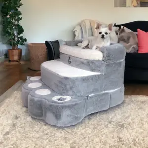 Steppy Bed 5.5 - 3 Step Dog Steps - Paw Base