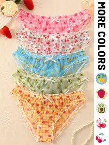 3/5 Pairs Women's Briefs, Sexy Semi-Transparent Mesh Panties, Sweet Romantic Comfort, Breathable Daily Wear, Drop Waist, All Seasons, Cute, Casual Soft Panties