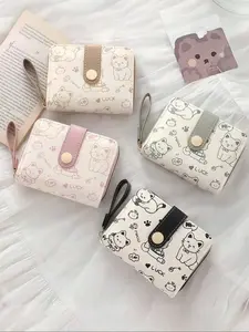 Women's Short Wallet, Cute Kitten Pattern Design, Multi-Functional Card Holder & Coin Purse, Compact Size Ideal for Daily Use, Trendy Wallet, Stylish Wallet, Card Slots Wallet