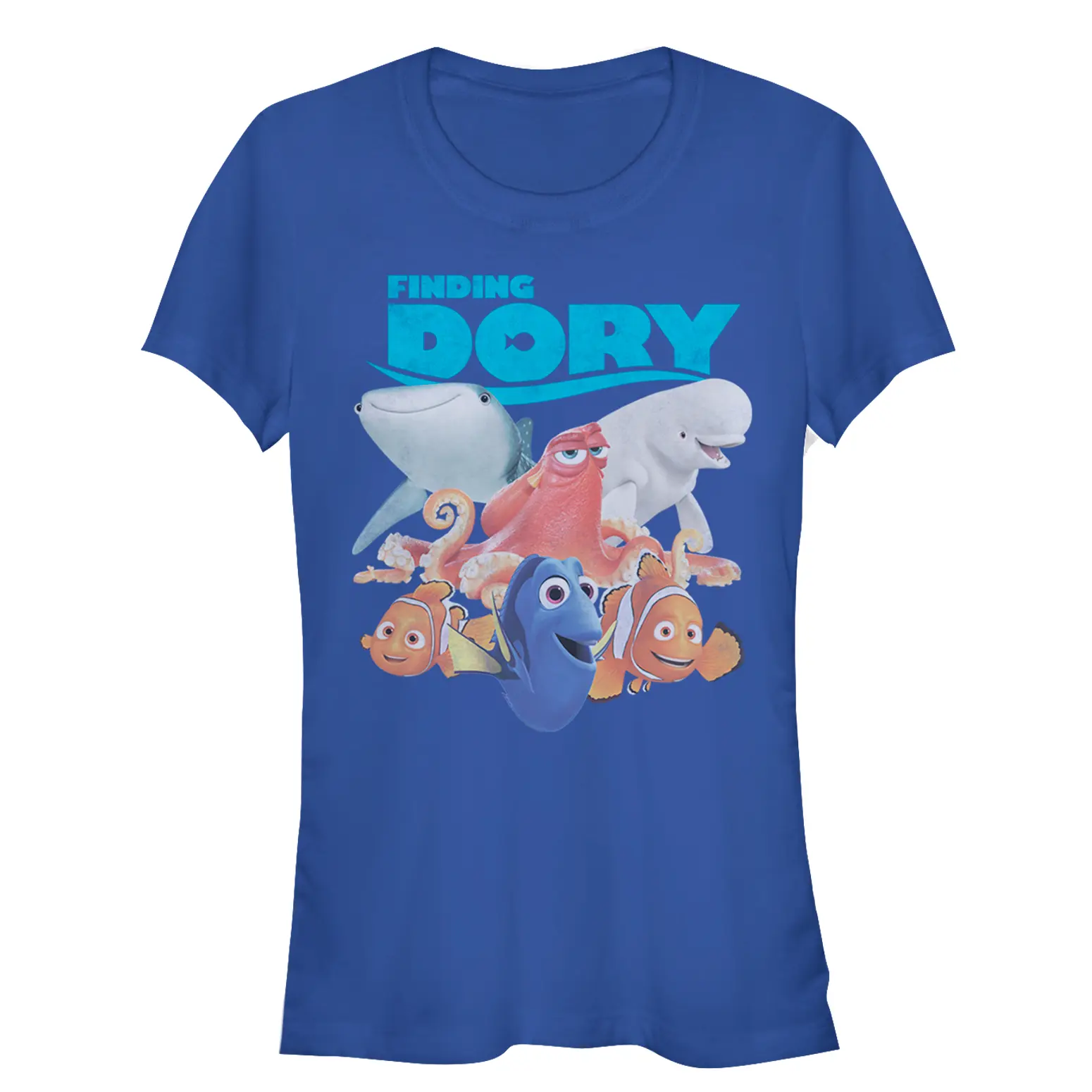 Juniors Womens Finding Dory Whole Gang T-Shirt
