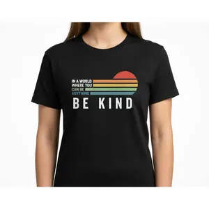Be Kind Rainbow Sign Language T-Shirt Unisex Motivational Kindness Graphic Tee Inspirational Teacher Gift Novelty Short Sleeve Apparel for Men and Women Aesthetic Love Language Gift Fashion Top Viral Trendy Retro Streetwear Shirt