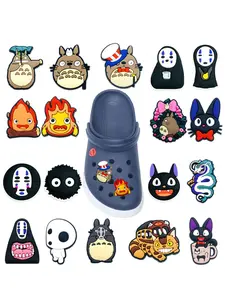 20-Piece Cartoon Shoe Accessories Set, Croc Charms, Cute Anime Faceless Man Design, Kids Footwear Decorations, Sandals & Wristbands, Perfect Christmas Gift
