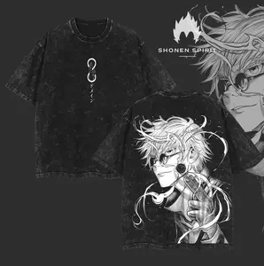 Retro Vintage Limited Gojo Satoru - Jujutsu Kaisen Anime Double Printed Washed Tee Unisex Oversize Anime Manga Acid Washed Lightweight Cotton T-Shirt, Gift For Anime Fan