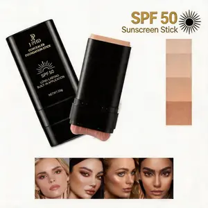Concealer Foundation Stick, Dual-Ended with Brush, 2-in-1 Longwear & Waterproof, Natural Full Makeup Concealer Coverage for Dark Circles