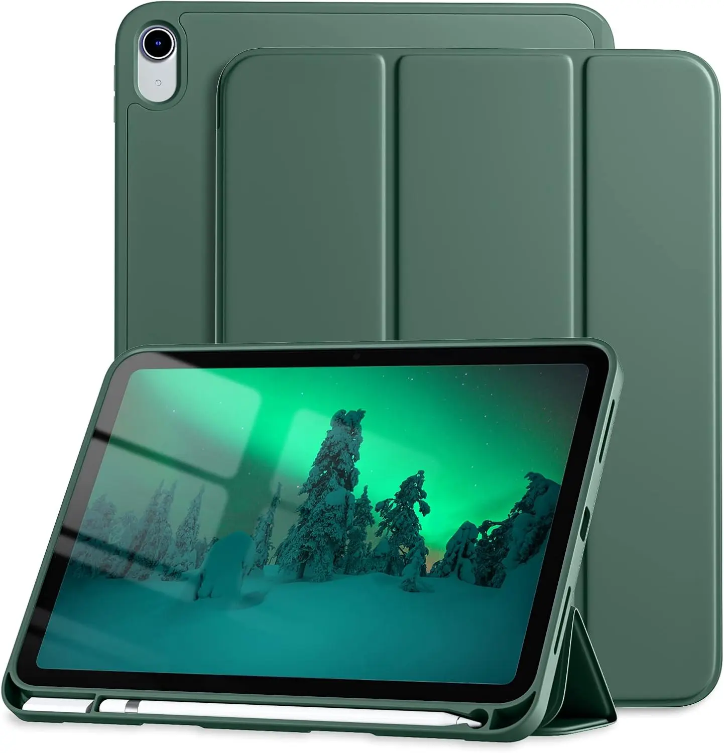 Tablet Case for iPad 10th Generation 10.9-inch (2022, A2696) & 11-inch (2025, A3354) - Magnetic Stylus Holder, Smart Cover, Soft TPU Back, Auto Sleep/Wake, Shockproof Protection, Scratch-Resistant Casing, Dual-Angle Stand, Blue/Green Electronics Accessory