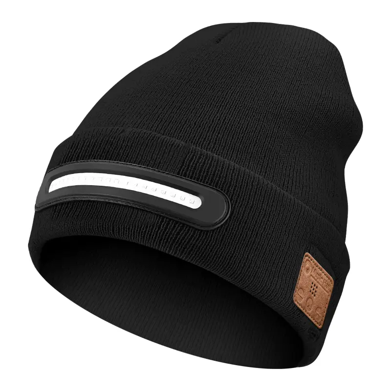 Bluetooth Beanie with LED Headlight and Removable Speaker, USB Rechargeable warm Hat LED Hats for Music and Calling, sport,outdoor,Unisex Birthday Gift,spiderweb Trawler Watch Fisherman cali  boy skull  cap  men