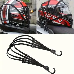4-In-1 Multi-Functional High Elastic Adjustable Motorcycle Helmet Back Seat Strap, Durable & Comfortable Design for Motorbike Riders
