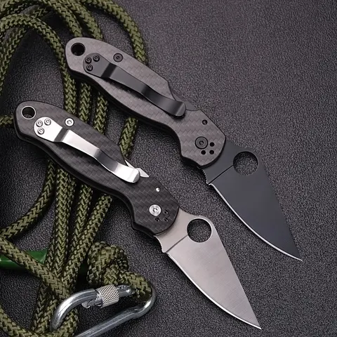 Carbon Fiber Handle High Hardness Steel Outdoor Folding Knife - EDC Tool for Camping, Fishing - Ideal Gift for Enthusiasts