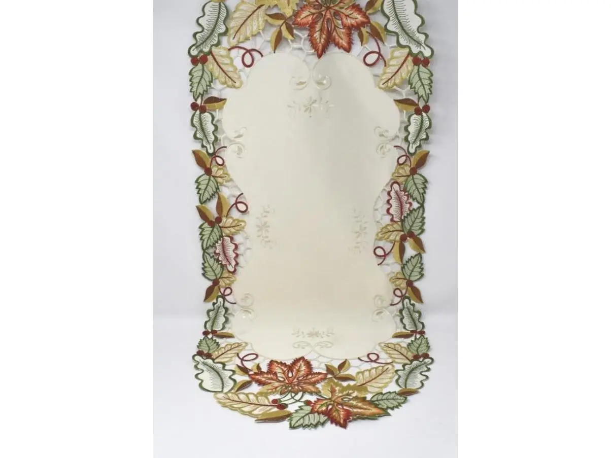 16 x 45 in. Multicolored Autumn Leaves Table Runner