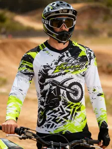 Motorcycle Off-Road Long Sleeve Shirt, Durable & Comfortable Design, Perfect for Outdoor Activities, Stylish Motorcycle Apparel, Athletic Style, Athletic Sports Clothing