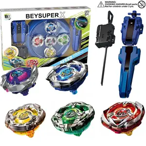 X Battling Spinning Tops Set with Bey Stadium, 5 Metal Fusion Spinning Gyros X Tops 2 Launchers and 1 Grip, Combat Battling Game Set Ideal Gift