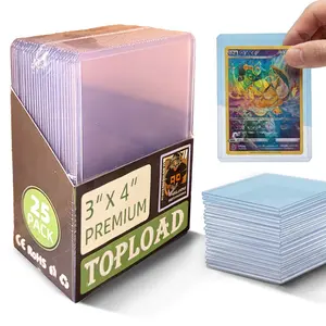 Pokémon card sleeves, 3-inch x 4-inch transparent standard size sleeves (25 pieces per pack), suitable for various swap cards, game cards, and other accessories. Made of durable PVC material, Pokémon card protective sleeves.