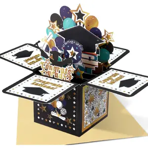 Graduation Pop Up Card with Envelope, 3D Congrats Grad Card, Pop Up Graduation Card 2026 for High School College University PHD Graduates