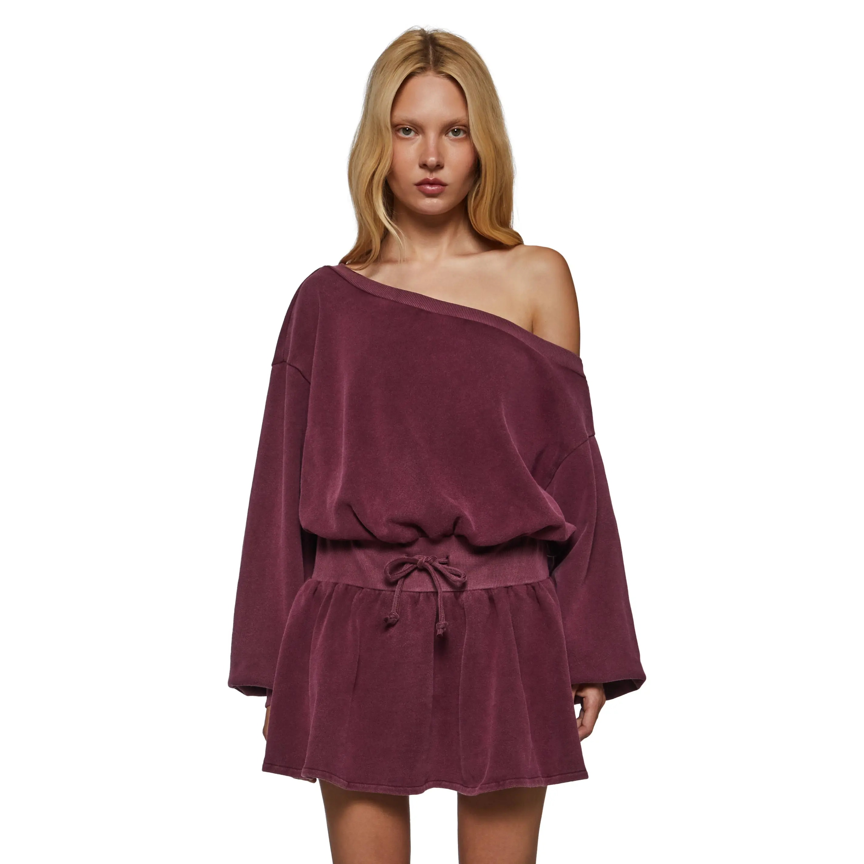 Fingers Crossed Sweatshirt Dress - Red