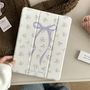 Floral Pattern Tablet Case with Pen Holder, Soft Shockproof Tablet Protective Cover, Tablet Casing, Tablet Protector for iPad 11/10/9/8/7/6/5th, iPad Air/Pro/Mini, Tablet Accessories