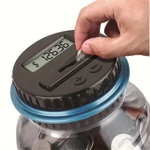 Automatic Counting Money Bank with LCD Display, Durable Abs Resin Digital Piggy Bank for Halloween Thanksgiving Christmas Gift, No Batteries Included
