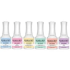 Kiara Sky Dip Powders Essentials Kit Steps 1-6, INCLUDES: BOND 15ml, BASE COAT 15ml ,SEAL PROTECT 15ml, TOP COAT 15ml, NOURISH OIL 15ml and BRUSH SAVER 15ml