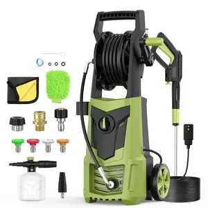 Himotor Electric Pressure Washer - Max 1400W 2.8GPM with Nozzle Set, Power Washer with Hose Reel, Foam Cannon Included, Car Wash Machine with Wash Mitt, High Pressure Washer for Deck, Driveway, Patio