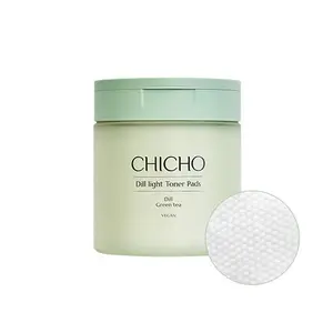 CHICHO Dill Light Toner Pads - Hydrating & Exfoliating with Dill Extract & Green Tea for Soothing & Moisturizing Skin Care (220g/80pads)