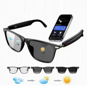 AI Smart Glasses for Men & Women with ChatGPT, Bluetooth Glasses with 165 Languages Translation, Color-Change Lens, Meeting Analysis, Music Playback, Hands-Free Calls, UV & Blue Light Protection Wearable