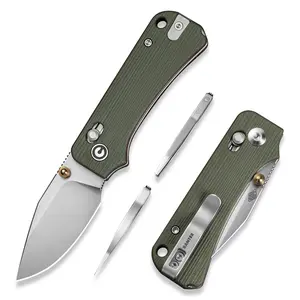 CIVIVI Small Pocket Knife for EDC, Baby Banter 2 - TG Crossbar Lock folding Knife with 2.34" 14C28N Blade Two-toned G10 Handle, Titanium Thumb Stud Opener