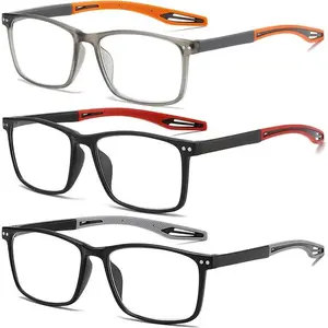 Reading Glasses for Men TR90 Sporty Design Blue Light Blocking Reader Flexible Comfortable Lightweight