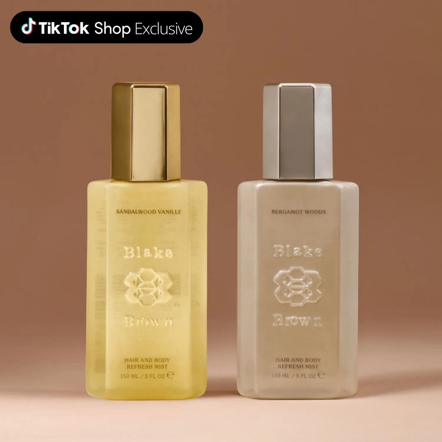 Blake Brown Beauty Hair & Body Mist Duo | Sandalwood Vanille + Bergamot Woods | Long-Lasting Hair & Body Fragrance