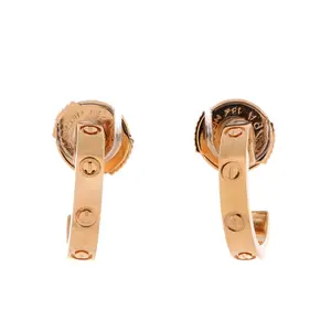 Pre-owned Cartier Love Hoop Earrings 18K Rose Gold Small by Rebag