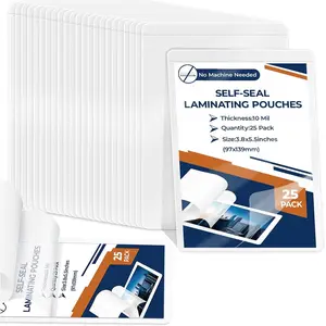 25 Pack 10 Mil 3"x5" Self Sealing Laminating Pouches Self Adhesive Lamination Pouches Clear Laminate Sheets for Photos Index Cards Office School(No Heat Laminating Sheets & No Laminator Machine Need)