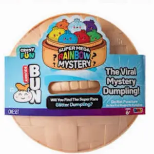 Crazy Fun Dumplings SQUISHY SQUISHIES- Rainbow HALOGRAPHIC Ribbon DUMPLING - VIRAL RARE