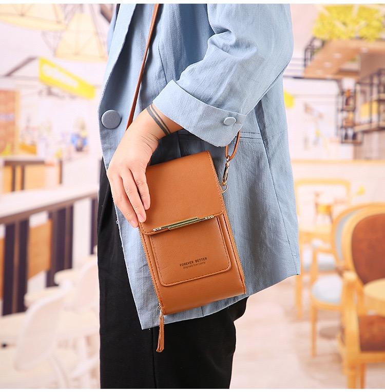 Touchscreen Sensitive Phone Bag with Multiple Colors, Use Phone Without Taking It Out, Clear Window Crossbody Purse with 3 Card Slots & Secure Dual Zipper Wallet summerwins