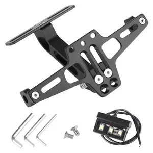 Motorcycle License Number Plate Bracket Universal Rear Turn Signal Lamp Holder Aluminum Fender Eliminator Kits LED Light CNC Motor Parts Accessories