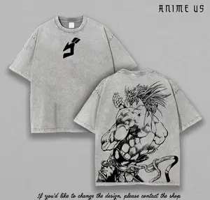 Dio Brando JoJo Bizarre Adventure Vintage Washed T Shirt | Anime Villain Graphic Tee | Manga Streetwear Oversized Heavy Cotton Shirt