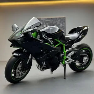 [Diecast Motorcycle] 1:12 Scale Diecast Motorcycle Model |   Zinc Alloy Collectible Toy with Suspension, FreeRoller, Push-Back Operation, Non-Rechargeable Button Battery - Black, Sleek Modern Design, Realistic Features