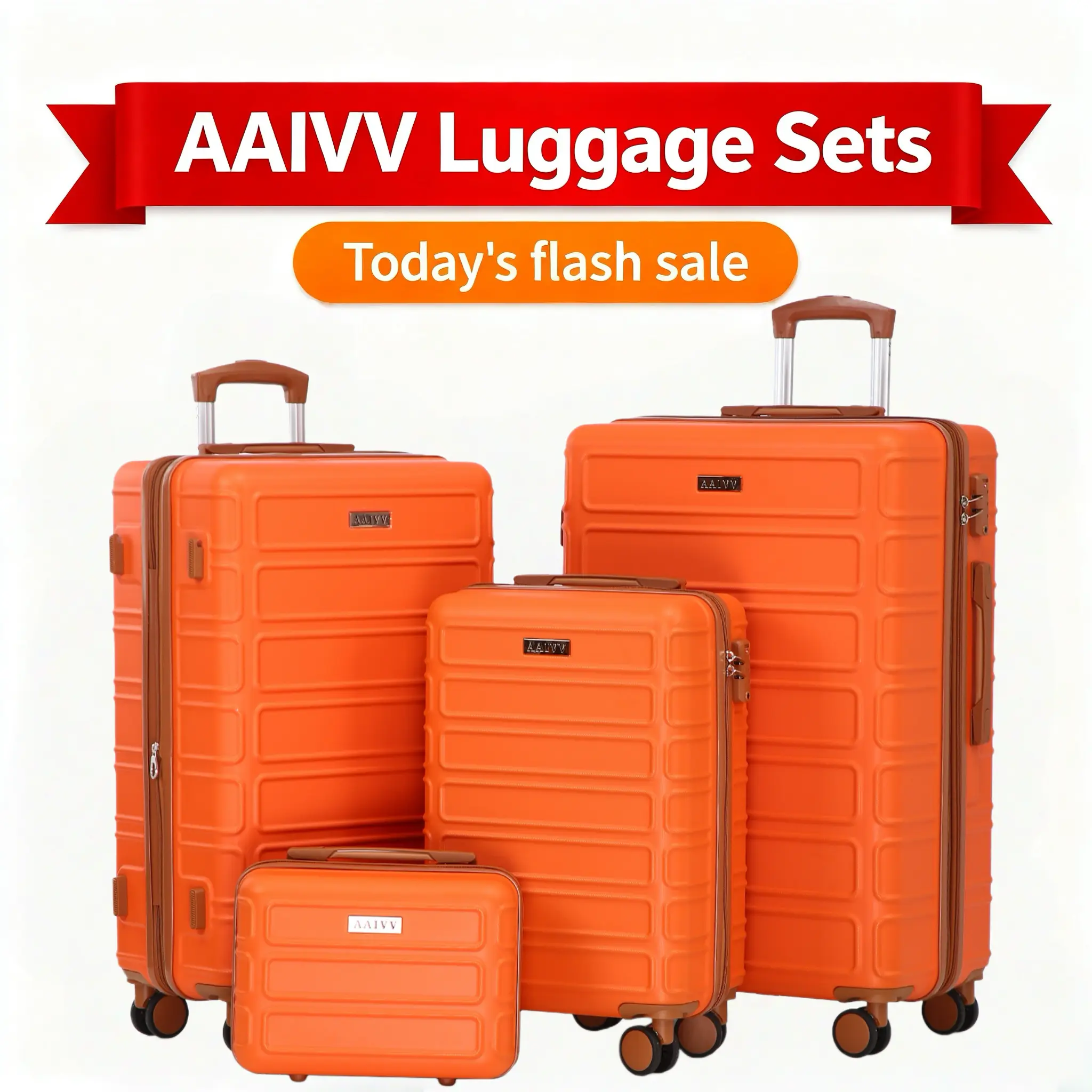 AAIVV 4-Piece Expandable Hardshell Luggage Set - Drop Resistant, Crash-Resistant, Durable, TSA Lock, Spinner Wheels, Carry-On for Family Vacation, Father's Day Gift, Drop Resistant Luggage