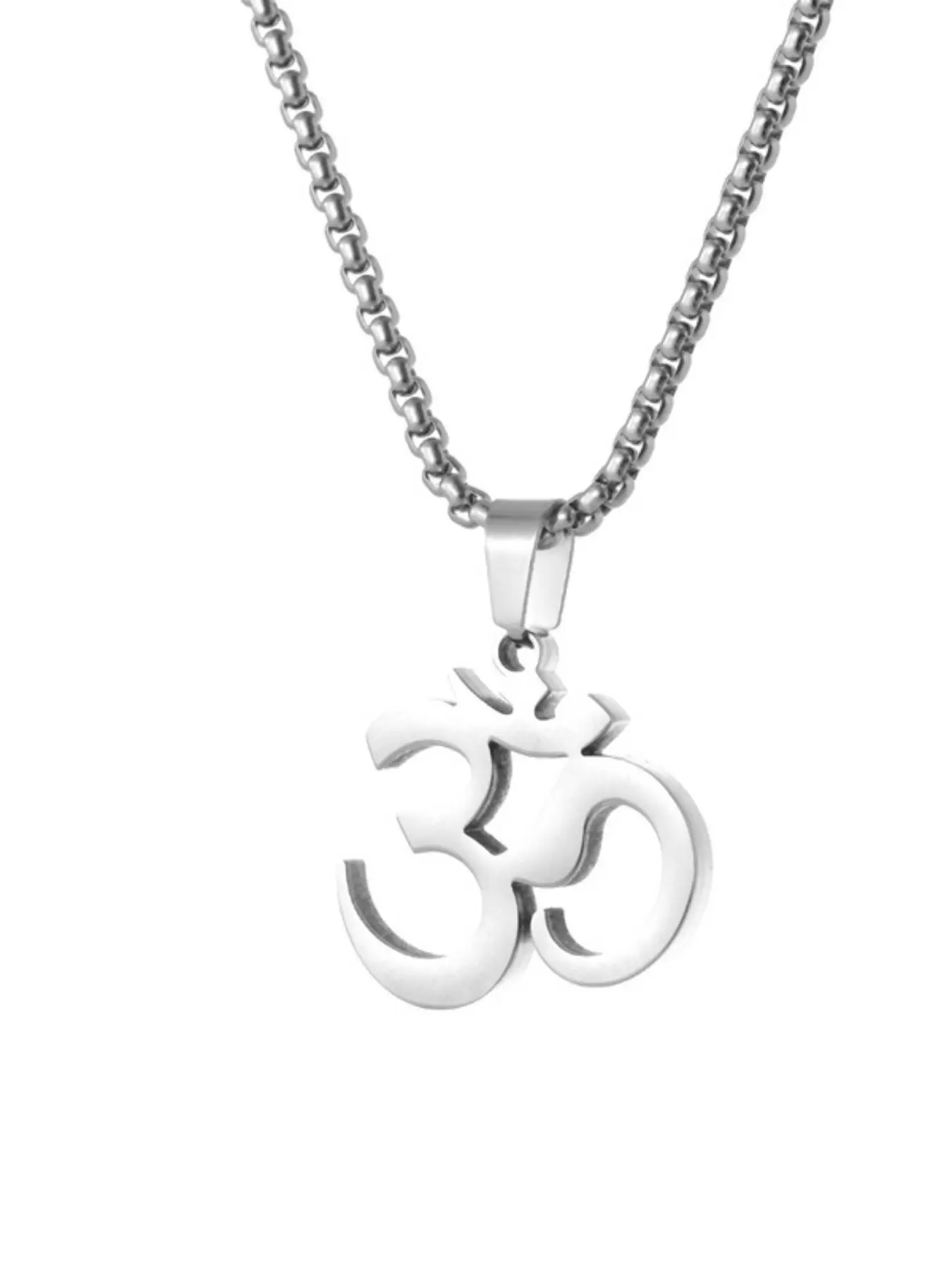 Classic Buddha Yoga Om Symbol Pendant Necklace for Men, Stainless Steel Prayer Jewelry, Spiritual and Stylish Accessory, Daily Wear Necklace, Inspirational Jewelry