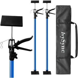 2pcs Heavy-Duty Steel Telescopic Quick-Adjust Third Hand Support System with Ergonomic Non-Slip Grip & Sturdy Base Capacity Adjustable Height (19.68-45.27"/49-114cm) for Cabinet Installation, Drywall, Construction, Heavy Lifting - Manual Operation