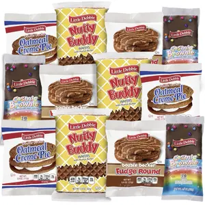 12 Pack Little Debbie Variety, Cosmic Brownie, Oatmeal Doubler Decker, Fudge Doubler Decker and Nutty Buddy, Single Serve Packs