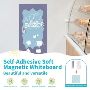 Magnetic Rectangular Wall Board 50x90 Cm, Peel and Stick Magnetic Board for Game Room, Home Office, Study, Includes To-Do List, Whiteboard Pens