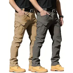 2 Pack Tactical Waterproof Resistant Warm Ripstop Cargo Lightweight Outdoor Hiking Pants With Multi Pockets No Belt