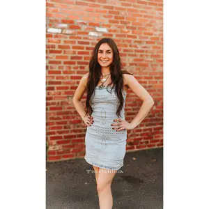 Acid Wash Strapless Denim Dress - DR676-AW