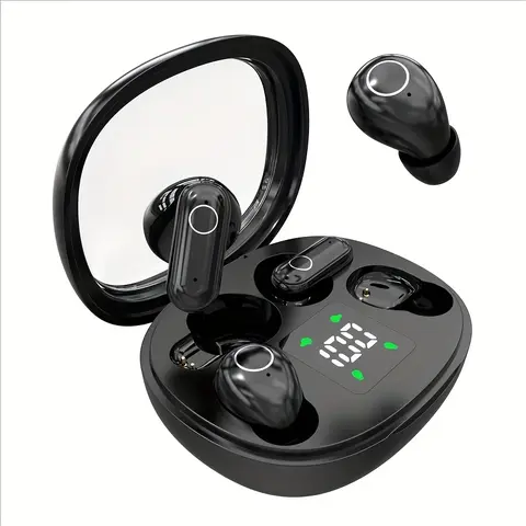 [2 Pairs] 2026 New Bluetooth 5.4 Wireless Earbuds, Noise Cancelling Invisible Sleep Headphones with Digital Display, Mini Waterproof Gaming Headset for Running, Sport & Work, All-Day Comfort Earphones