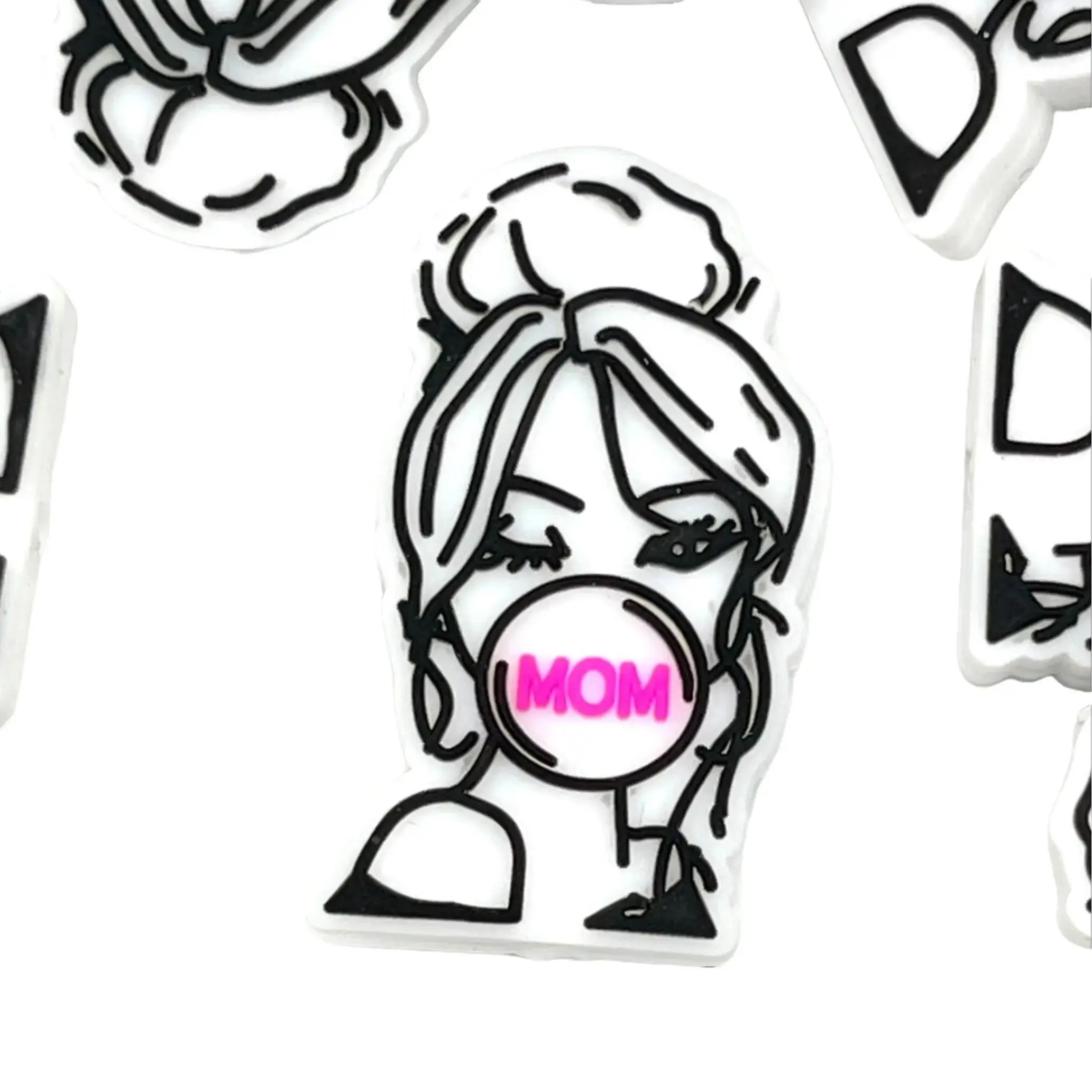 Bubblegum Mom Silicone Focal Beads - Cute Crafting Supplies DIY Beading