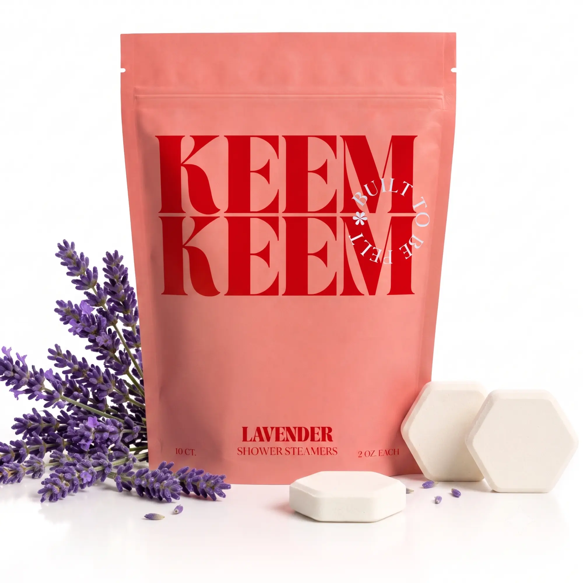 Keem Keem Lavender Shower Steamers, Pure Lavender Essential Oil Tablets for Nighttime Relaxation, Aromatherapy Shower Steamer, Shower Bomb10 Count Body Care Scent