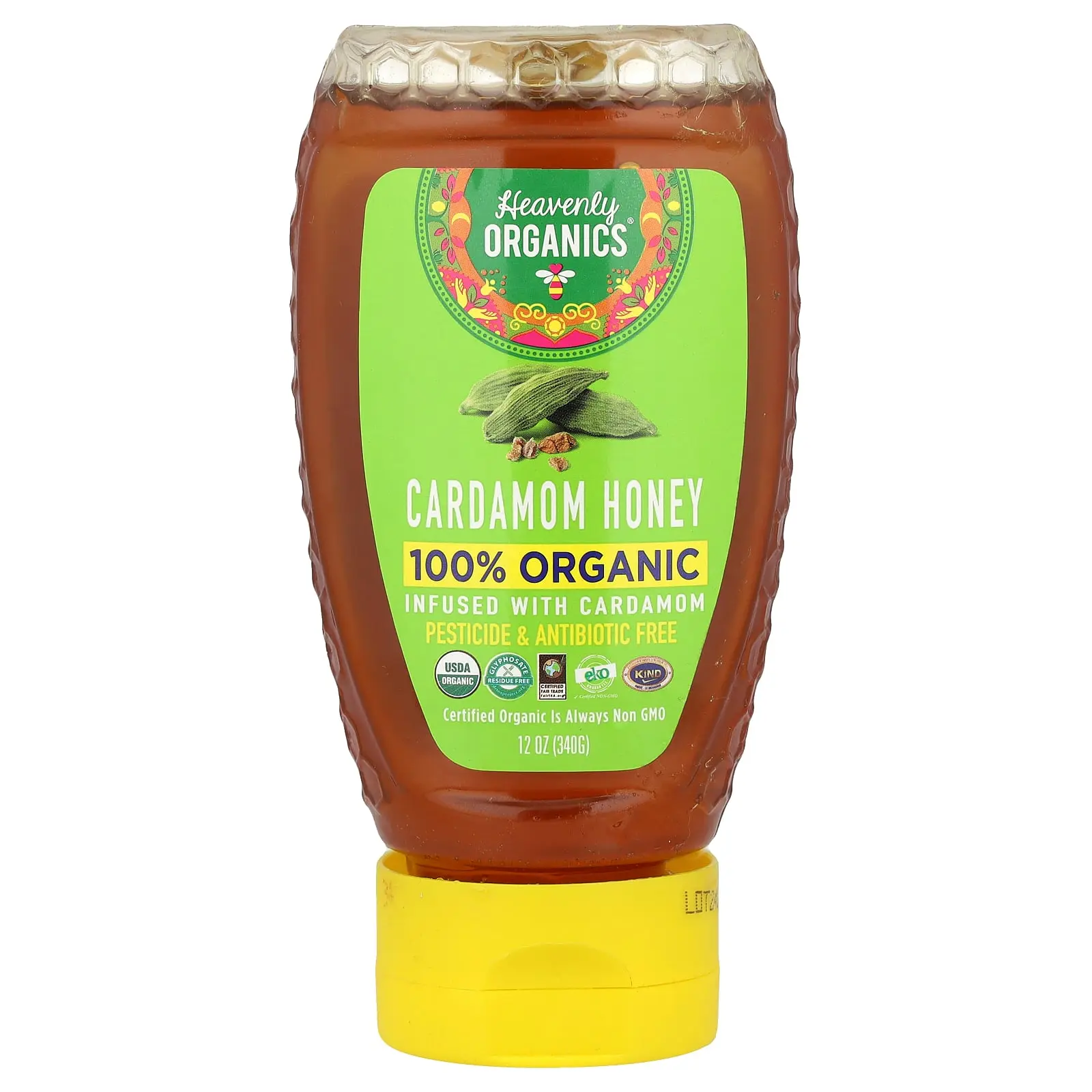 Heavenly Organics 100% Organic Cardamom Honey, 12 oz (340 g)