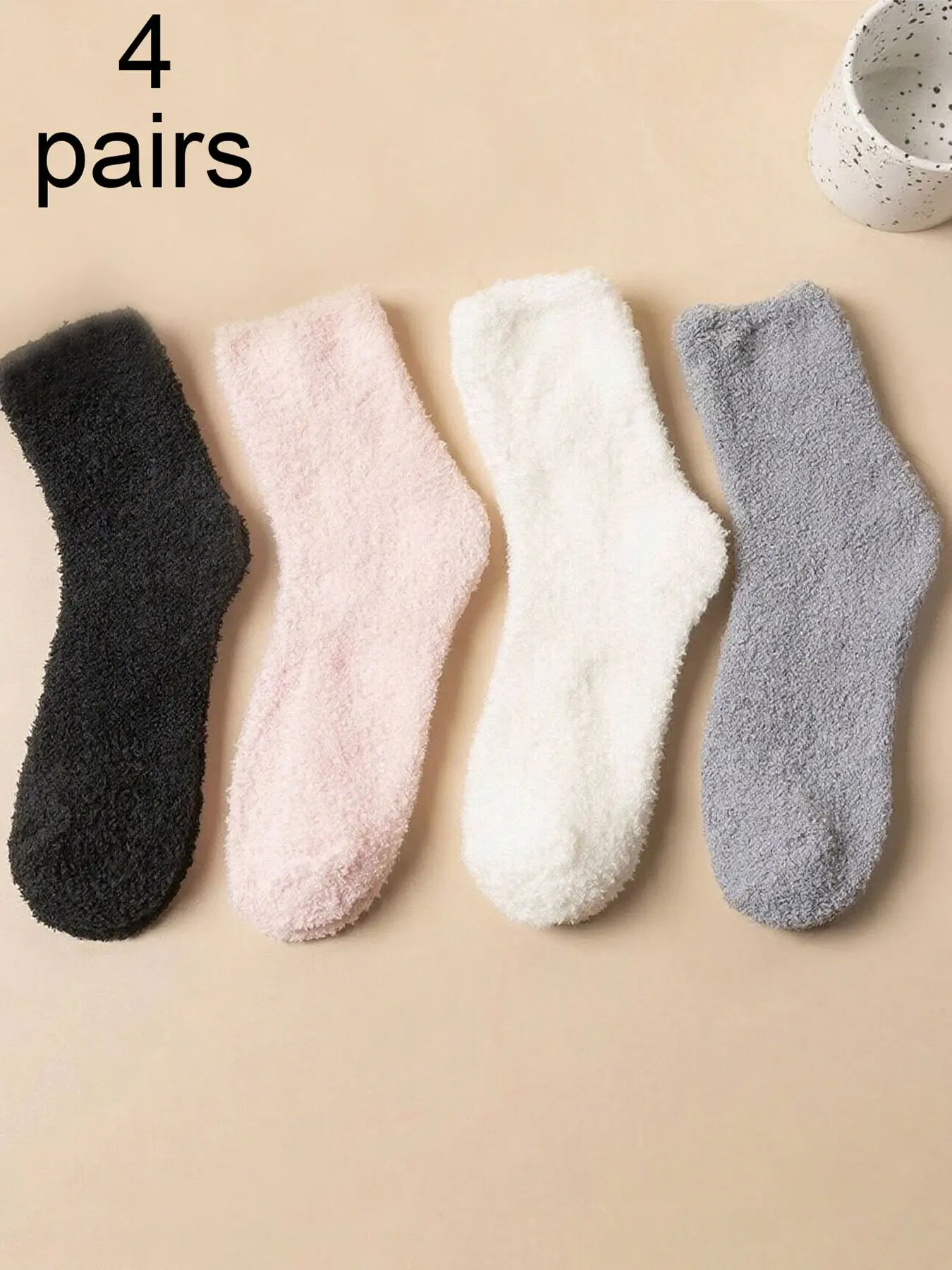 Women's Plush Mid-Calf Socks, Sock Packs, Soft Comfy Socks, Soft & Skin-Friendly Material, Cozy Home Wear for Fall Winter, Casual Daily Use, Warm & Comfortable Design