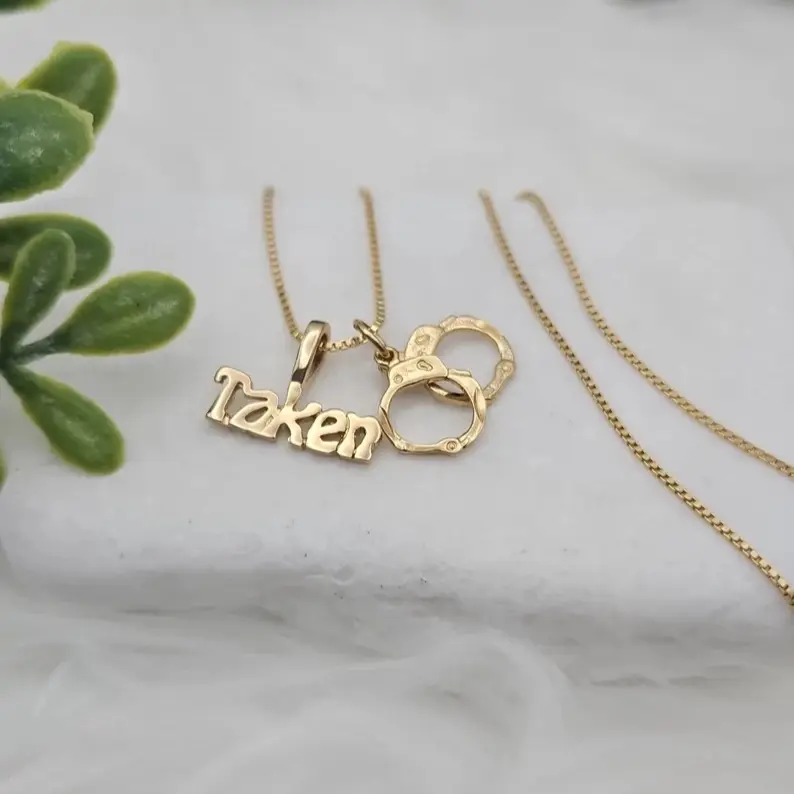Gold Taken Handcuffs 14k Heavy Plated Necklace for Women