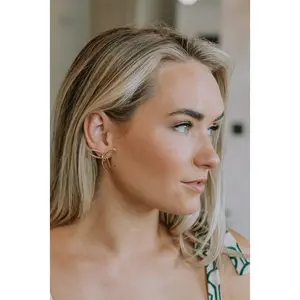 Charlie Gold Bow Shaped Stud Earring