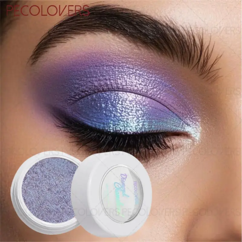 1pc Polar Violet Luminous Highlight Powder, Multi-tone Iridescent Sparkle Effect, Super Fine Pearl Micro Particles, Seasonal Holiday Gift For Beauty Lovers, Multi-use Shimmer Eye & Facial Cosmetic Powder
