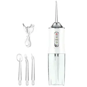 Portable Lightweight Water Dental Flosser, Gentle 3-Mode Oral Irrigator with 220ML Detachable Tank, IPX7 Waterproof Rechargeable Cleanser, 360° Rotatable Nozzles for Braces & Sensitive Gum Care